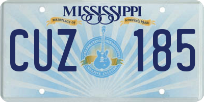 MS license plate CUZ185