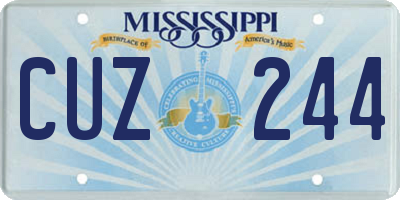 MS license plate CUZ244