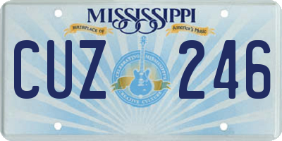 MS license plate CUZ246
