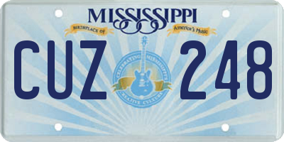 MS license plate CUZ248