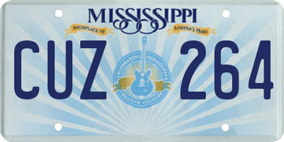 MS license plate CUZ264
