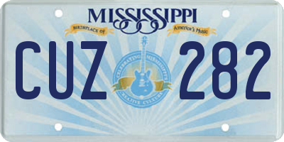 MS license plate CUZ282