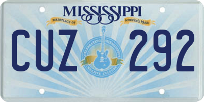 MS license plate CUZ292