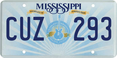 MS license plate CUZ293