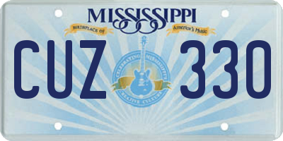MS license plate CUZ330