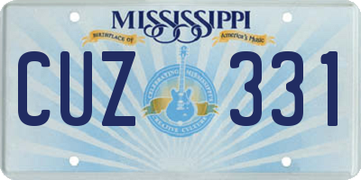 MS license plate CUZ331