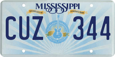 MS license plate CUZ344