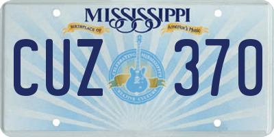 MS license plate CUZ370