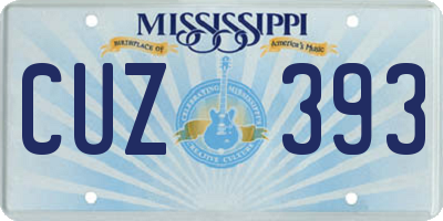 MS license plate CUZ393