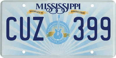 MS license plate CUZ399