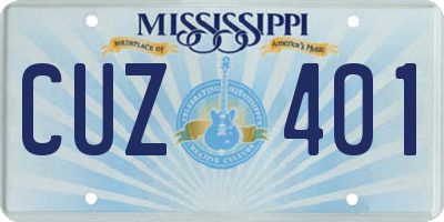 MS license plate CUZ401