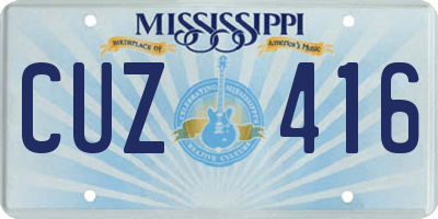 MS license plate CUZ416