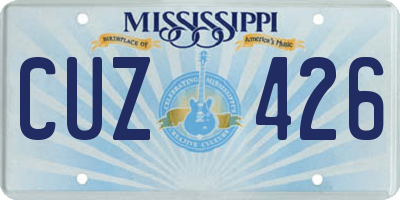 MS license plate CUZ426