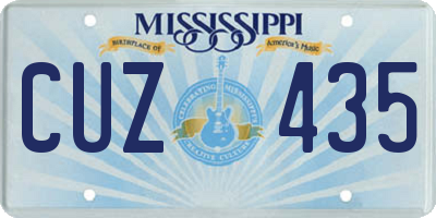 MS license plate CUZ435