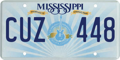 MS license plate CUZ448