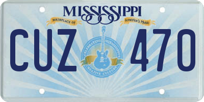 MS license plate CUZ470