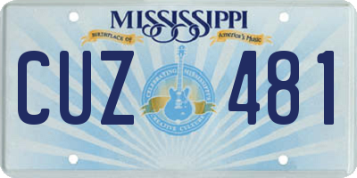 MS license plate CUZ481