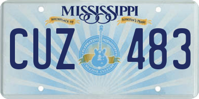 MS license plate CUZ483