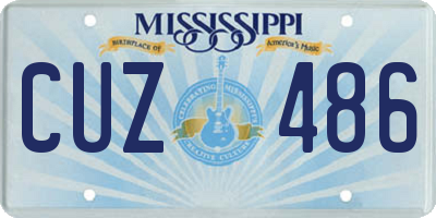 MS license plate CUZ486