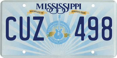 MS license plate CUZ498