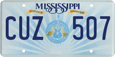 MS license plate CUZ507