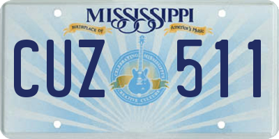 MS license plate CUZ511