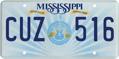 MS license plate CUZ516