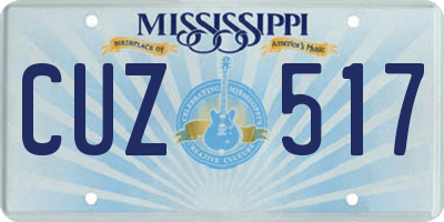 MS license plate CUZ517