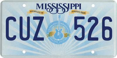 MS license plate CUZ526
