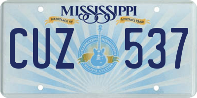 MS license plate CUZ537