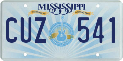 MS license plate CUZ541