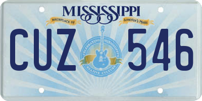 MS license plate CUZ546
