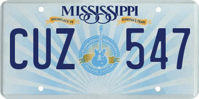 MS license plate CUZ547