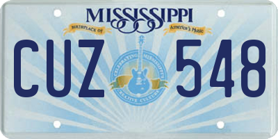 MS license plate CUZ548
