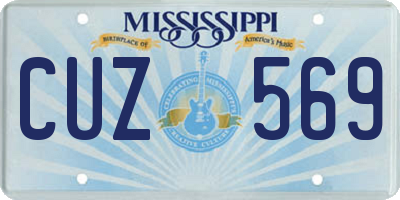 MS license plate CUZ569