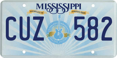 MS license plate CUZ582