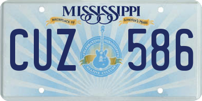 MS license plate CUZ586