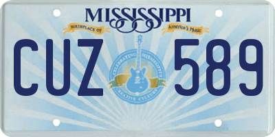 MS license plate CUZ589