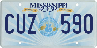 MS license plate CUZ590