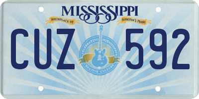 MS license plate CUZ592