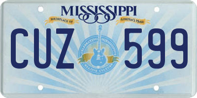 MS license plate CUZ599