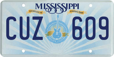 MS license plate CUZ609