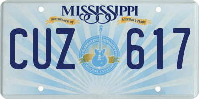 MS license plate CUZ617