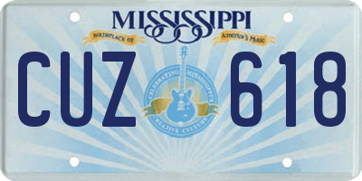 MS license plate CUZ618