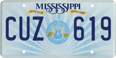 MS license plate CUZ619