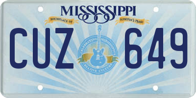 MS license plate CUZ649