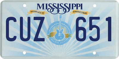MS license plate CUZ651