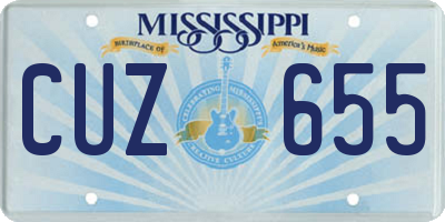MS license plate CUZ655