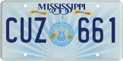 MS license plate CUZ661