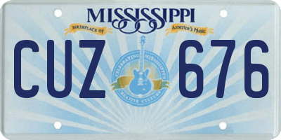 MS license plate CUZ676